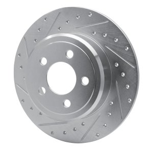 Chrysler 300 Brake Rotor (1) - Rear Left - R1 Concepts - Drilled & Slotted - Silver - `05-`23